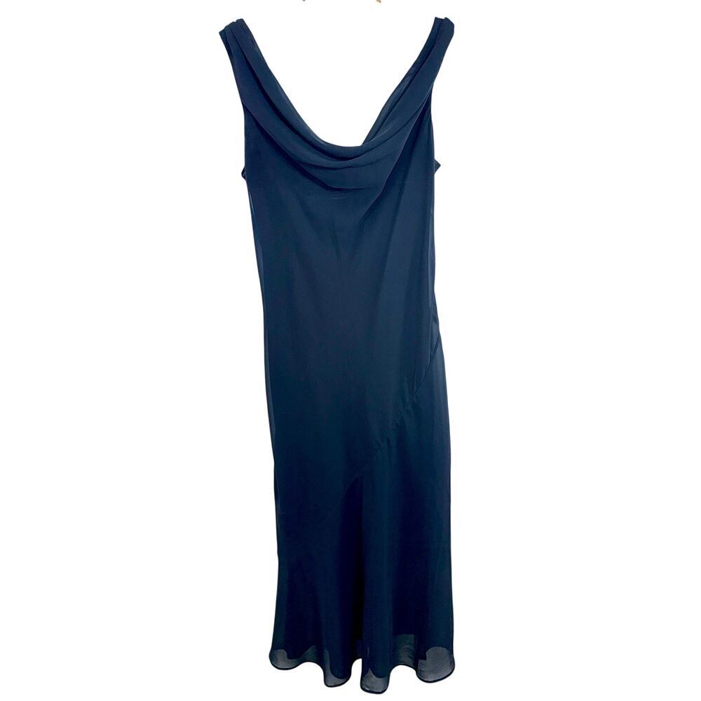 Abercrombie & Fitch Black Cowl Sleeveless Formal Midi Slip Dress Womens Size S P